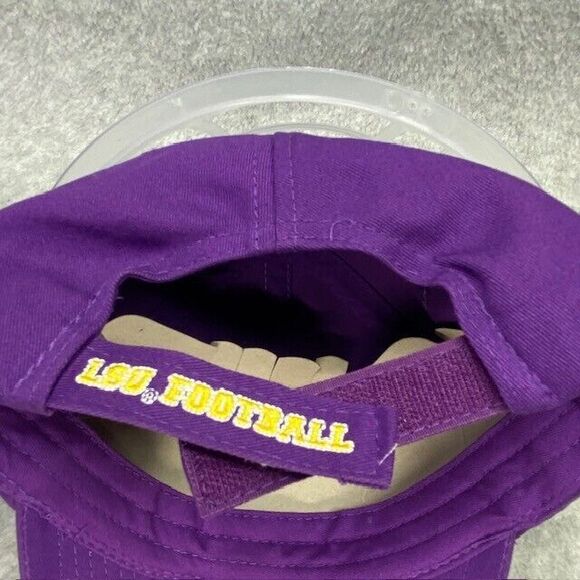 LSU Tigers Gridiron Club Hat Mens Purple Baseball Curve Bill Hook & Loop Cotton - Picture 4 of 12